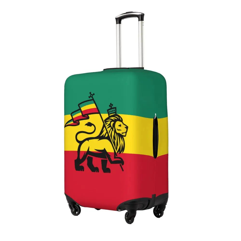Custom Cute Jamaica Rasta Judah Lion Rastafari Flag Luggage Cover Protector Dust Proof Travel Suitcase Covers