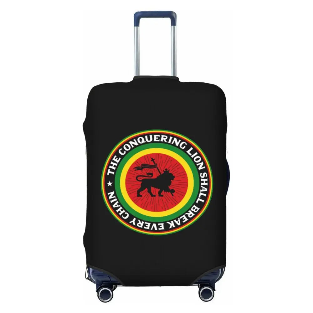 Custom Cute Jamaica Rasta Judah Lion Rastafari Flag Luggage Cover Protector Dust Proof Travel Suitcase Covers