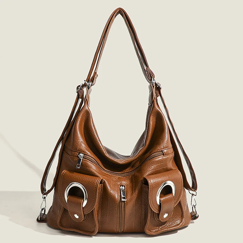 Large Capacity Convertible Women's Shoulder Crossbody Bag Multifunctional Travel Purses and Handbag Backpack Student Backpack