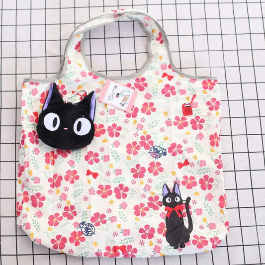 Anime Cartoon Foldable Shopping Bags Thick Nylon Large Tote Reusable Polyester Portable Shoulder Women's Handbags Folding Pouch