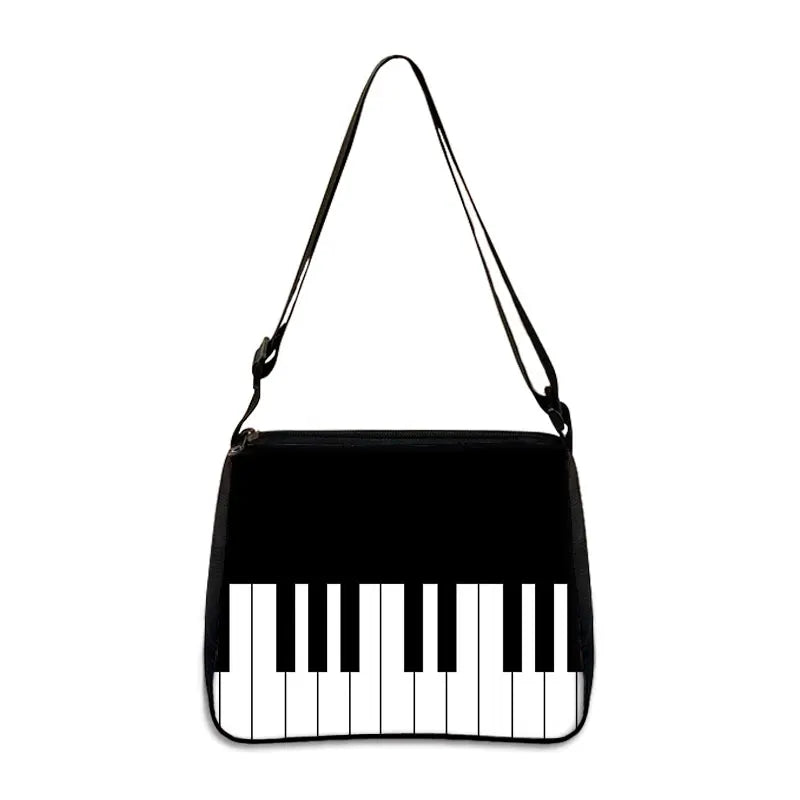 Music Note Print Handbags Women Causal Shoulder Bags Piano Guitar Crossbody Bag Girls Satchel Fashion Messenger Bag Gift