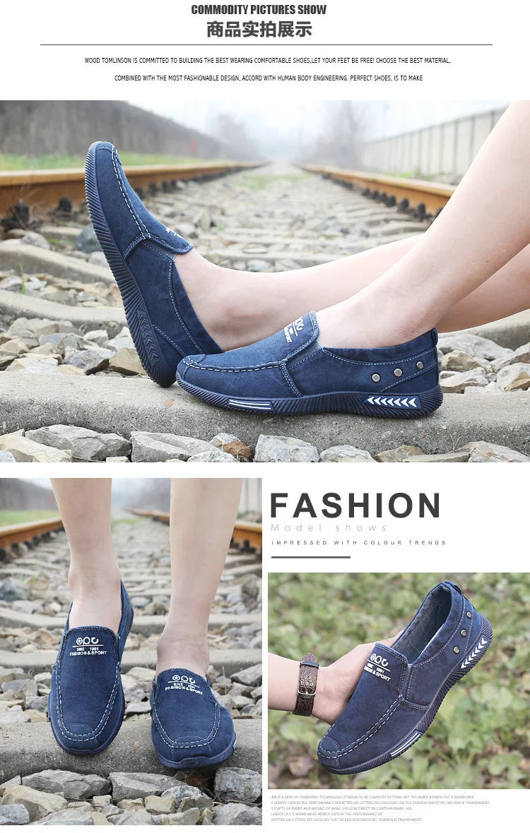 Men Shoes Casual Walking Flats Slip-on Canvas Shoes Spring Summer Breathable Lightweight Loafers Male Sneakers Zapatos De Hombre