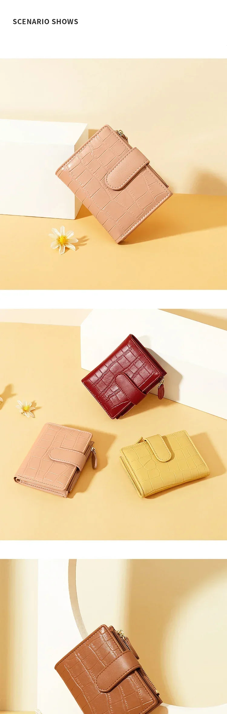 New PU Leather Design Mini Standard Purses for Women Fashion Stone Pattern Small Wallets Coin Pures Ladies Popular Card Holder