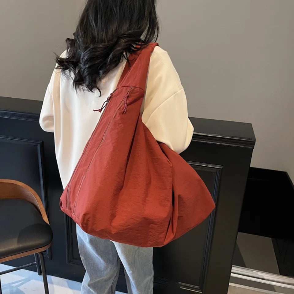 Japanese Fashion Casual Nylon Tote Bag Women 2025 New Style Trend All-match Large Capacity Underarm Bag Commuter Shoulder Bag