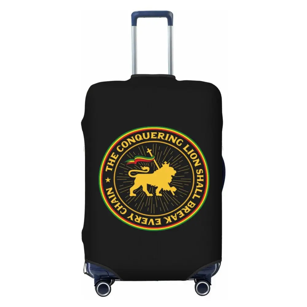 Custom Cute Jamaica Rasta Judah Lion Rastafari Flag Luggage Cover Protector Dust Proof Travel Suitcase Covers