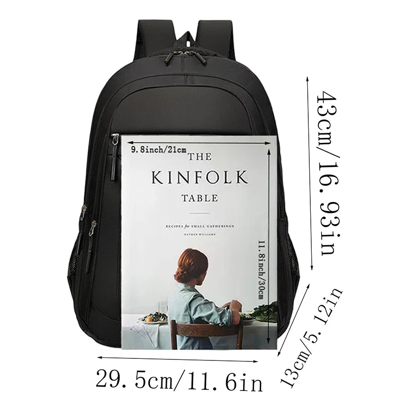 Neutral style backpack for men and women, simple and elegant, large capacity, double shoulder, suitable for travel.