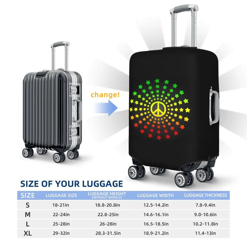 Custom Cute Jamaica Rasta Judah Lion Rastafari Flag Luggage Cover Protector Dust Proof Travel Suitcase Covers