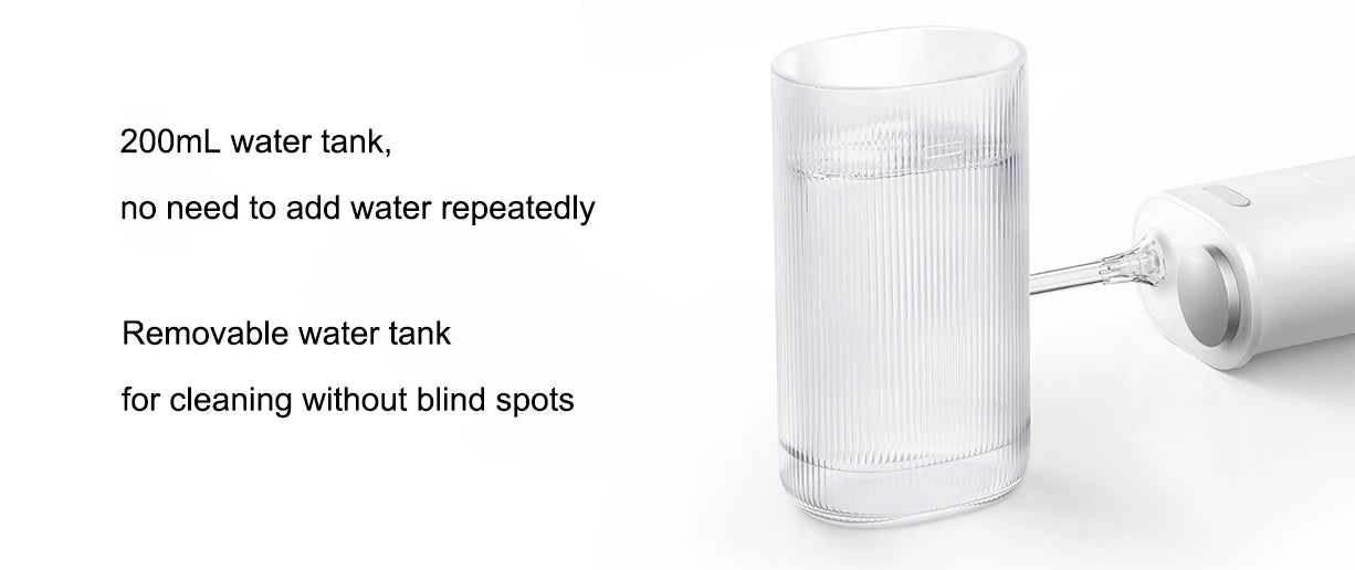 XIAOMI MIJIA Portable Oral Irrigator F400 4 Mode 200mL Water Tank 1700 Time/m Water Spray Retractable Irrigator Flosser Pick Jet