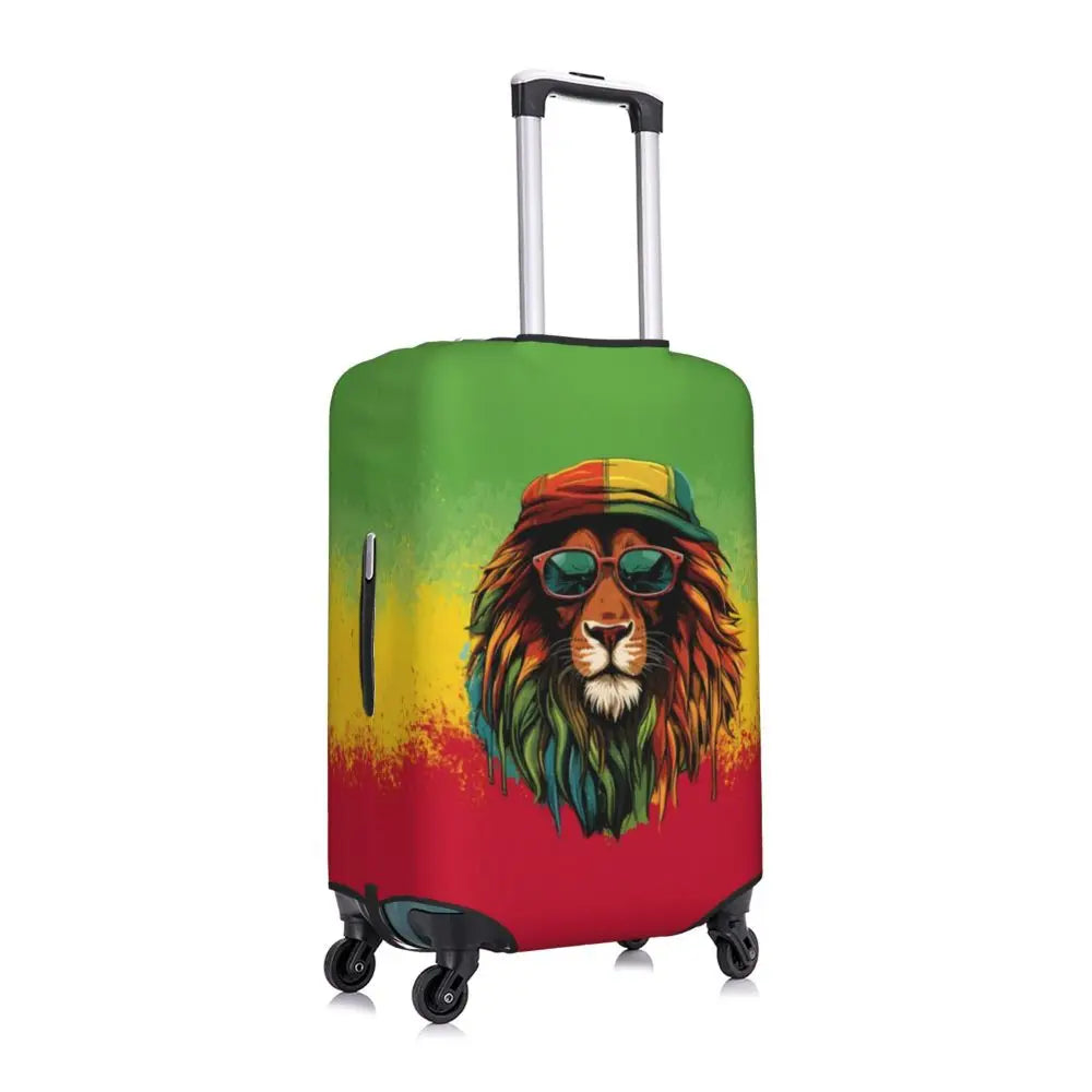 Custom Cute Jamaica Rasta Judah Lion Rastafari Flag Luggage Cover Protector Dust Proof Travel Suitcase Covers