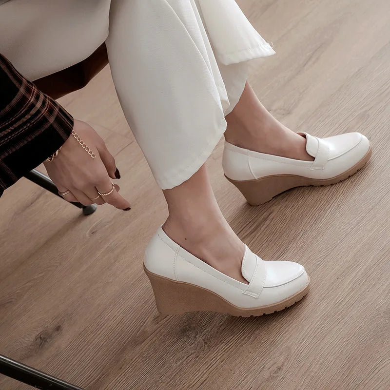 Slip On Gold  Heels Comfortable High-Heeled Shoes Shallow Mouth Pointed Pumps Sweet Sandals Ladies Clogs Wedge 2025 Slip-On Lace