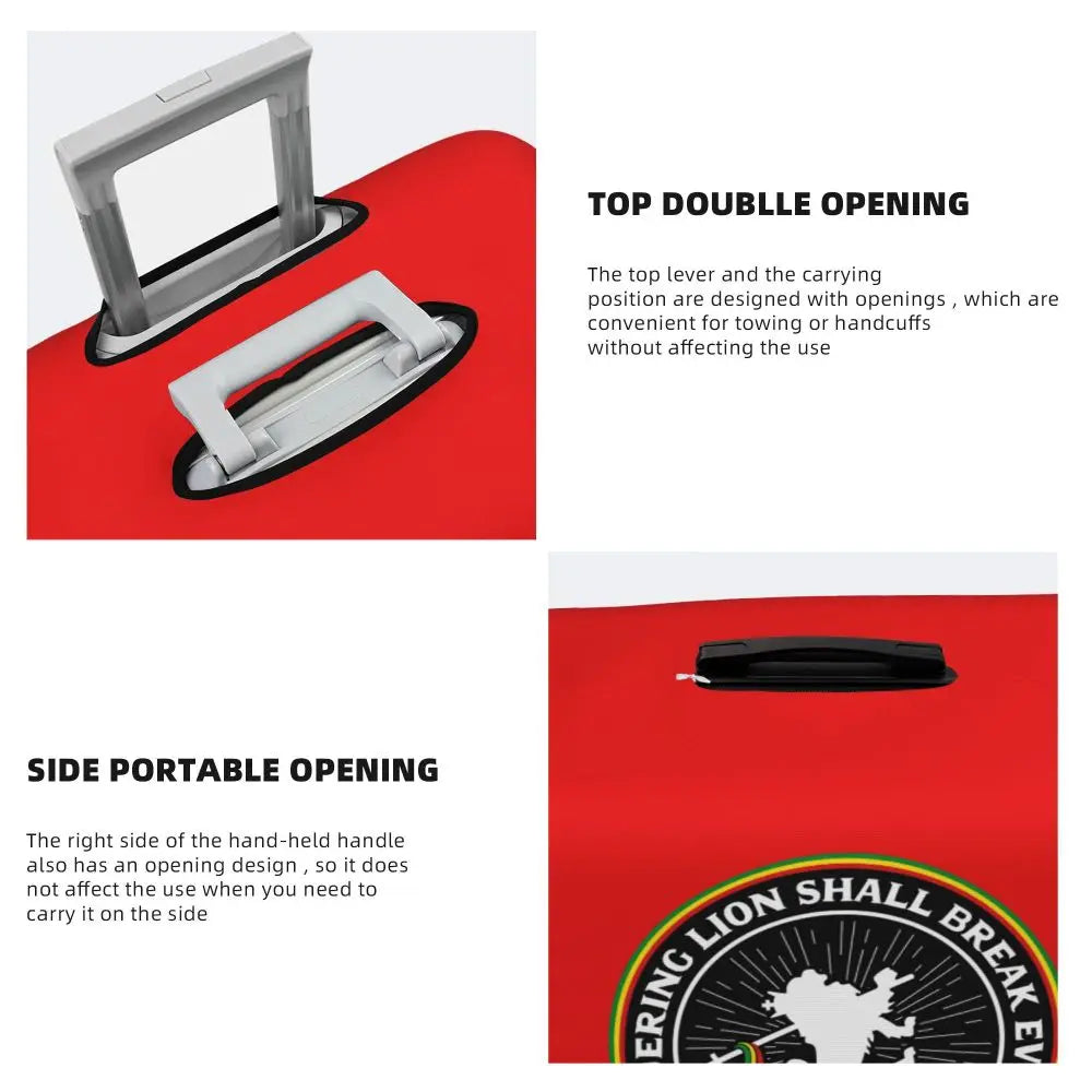 Custom Cute Jamaica Rasta Judah Lion Rastafari Flag Luggage Cover Protector Dust Proof Travel Suitcase Covers