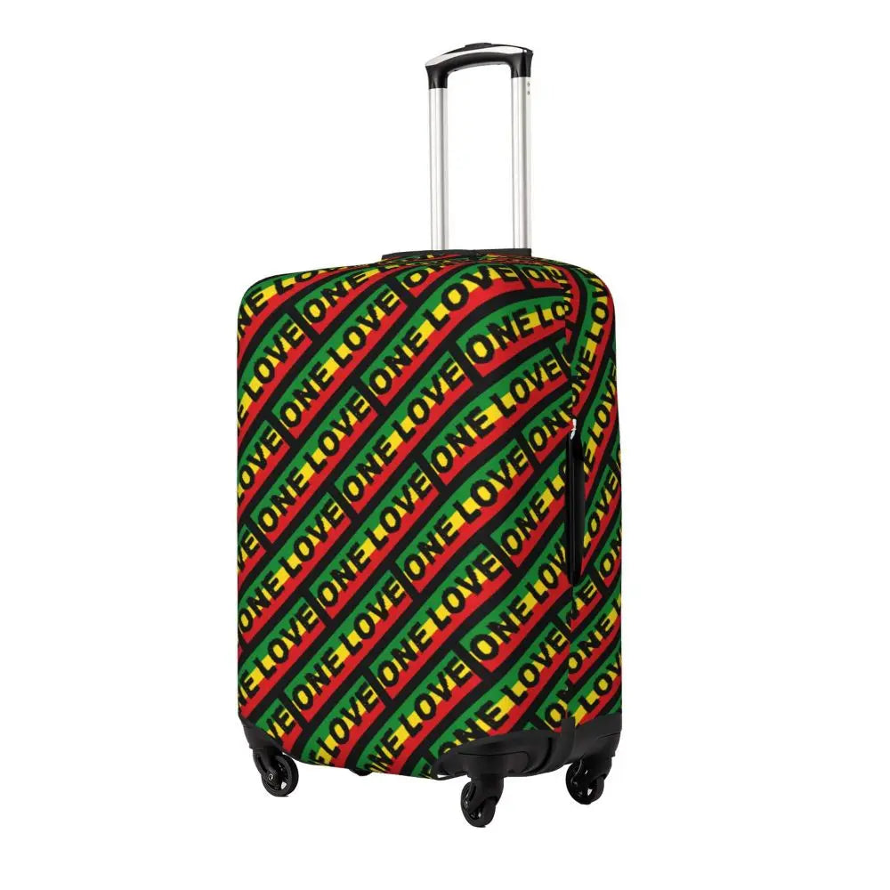 Custom Cute Jamaica Rasta Judah Lion Rastafari Flag Luggage Cover Protector Dust Proof Travel Suitcase Covers