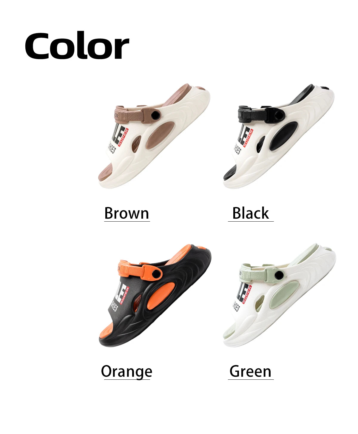 Summer Men Thick Bottom Hole Shoes Beach EVA Platform Slippers Fashion Comfortable Non-Slip Sandals Indoor Outdoor Men Slides