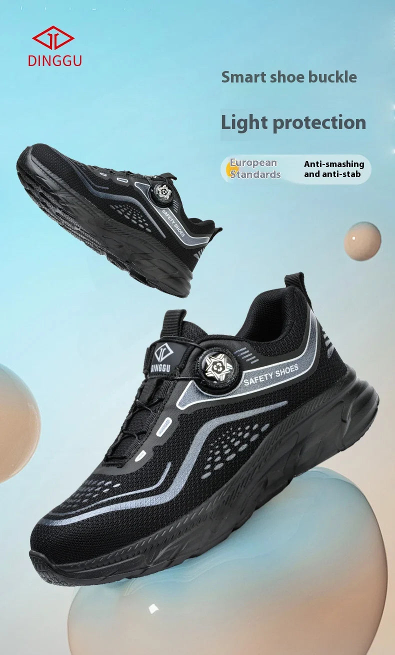 Rotating Button Men Shoes Security Sneakers Steel Toe Shoes Puncture-Proof work Shoes Anti-smash Sport Safety Shoes Protective