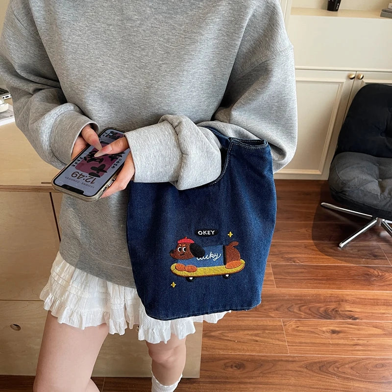 American Retro Japanese Style Tote Bag 2025 New Large Capacity Korean Commuting Portable Bucket Bag Relaxed Feeling Women's Bag