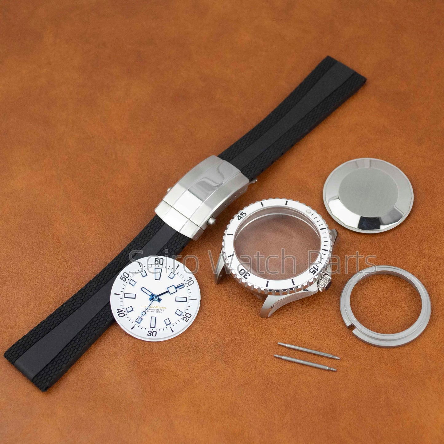 for SUPEROCEAN NH35 Case Rubber Strap Dial Hands 200m Dive Watch Men Stainless Steel Sapphire Crystal fit for NH35 NH36 Movement