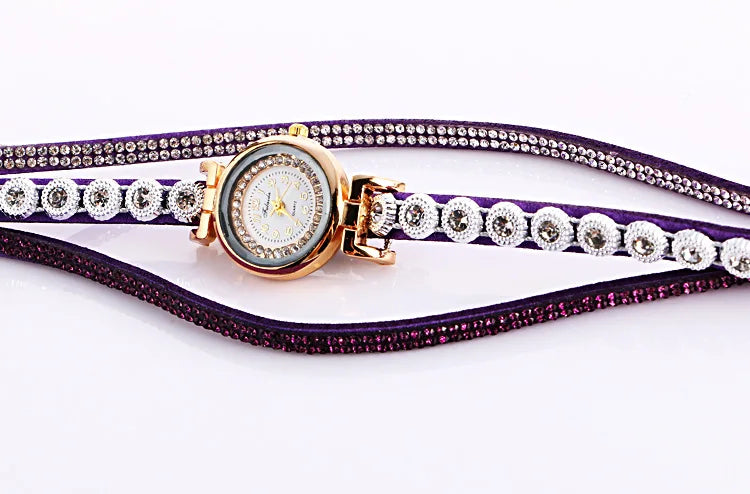 Women Watch Fashion Leather With Diamond Bracelets for Women Clock Ladies Watches Casual Fashion Noble Elegant Relogio Feminino