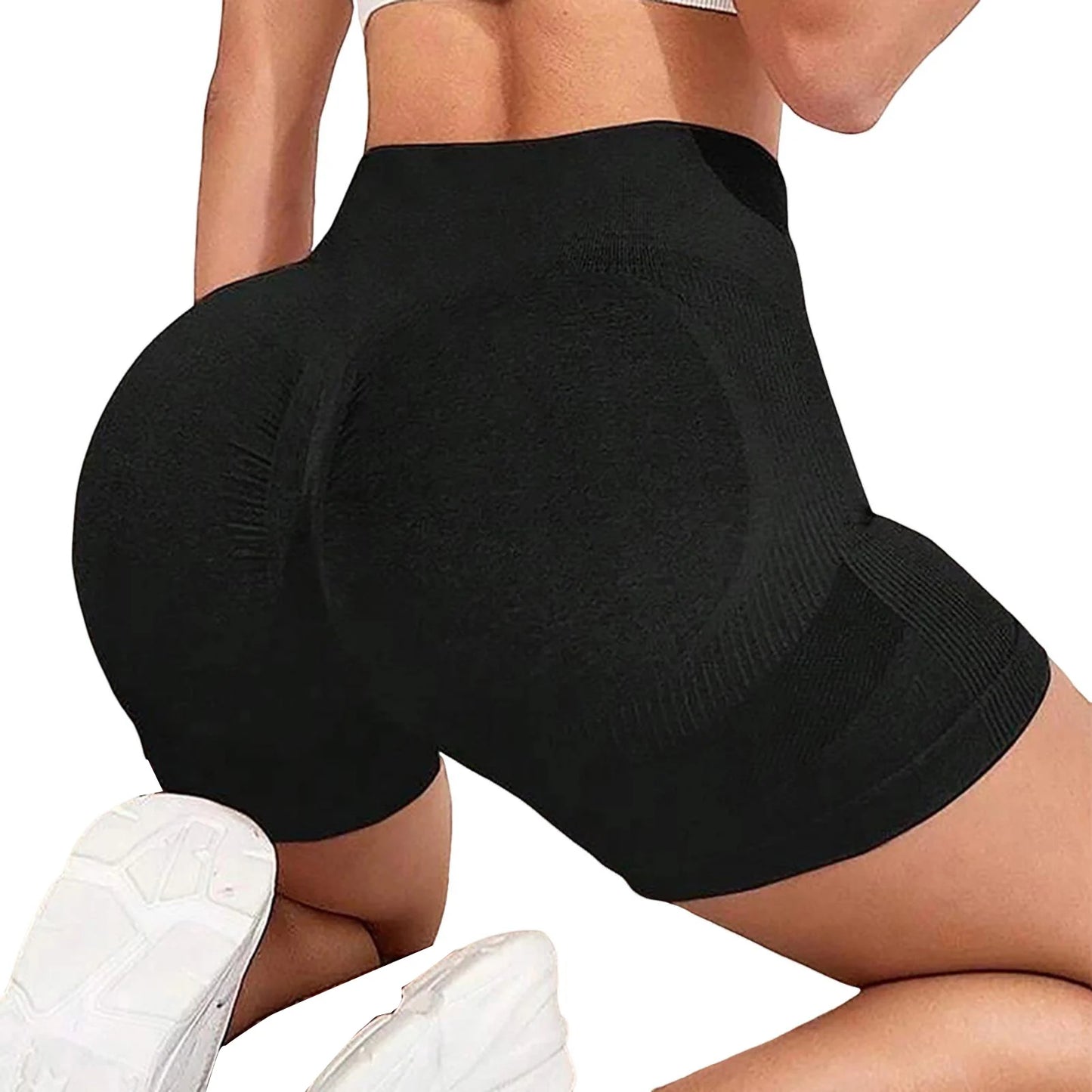 Yoga Shorts Women High Waist Push Up Sport Shorts Slim Workout Shorts with Side Drawstrings for Fitness Gym Training Cycling