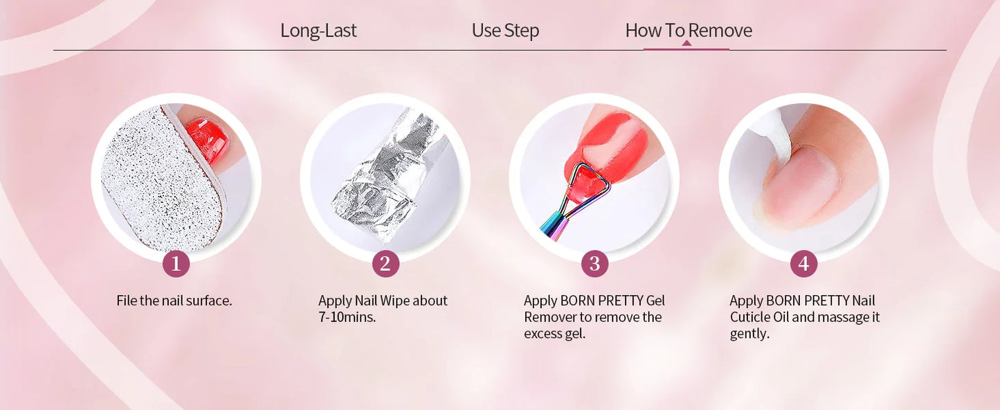 BORN PRETTY 6PCS Pink Ocean Cat Nail Gel Polish Set With Magnet Stick Jelly Holographics Magnetic Nail Kit Salon Art Manicure