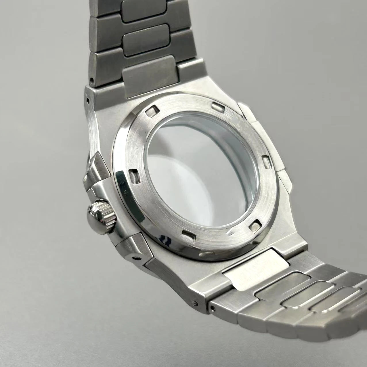 43mm Silver Stainless Steel for Nautilus Case NH35 NH36 NH38 4R Movements 30.5mm Dial Men Watch Repair Replacement Case NH35