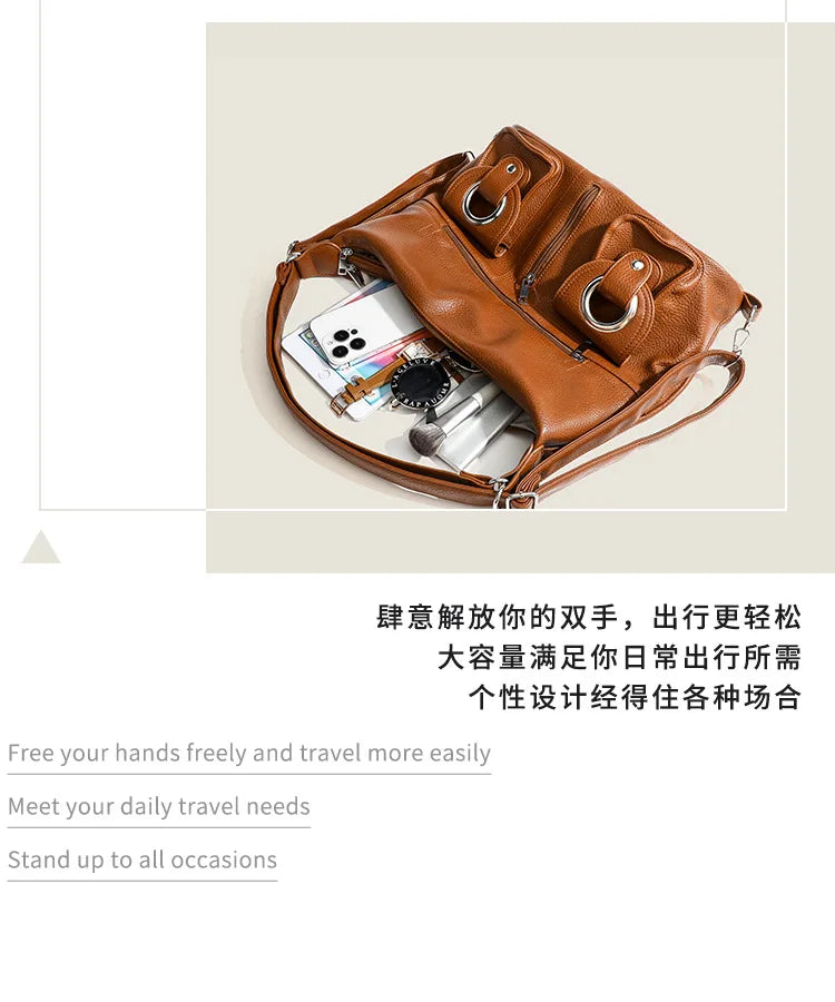 Large Capacity Convertible Women's Shoulder Crossbody Bag Multifunctional Travel Purses and Handbag Backpack Student Backpack