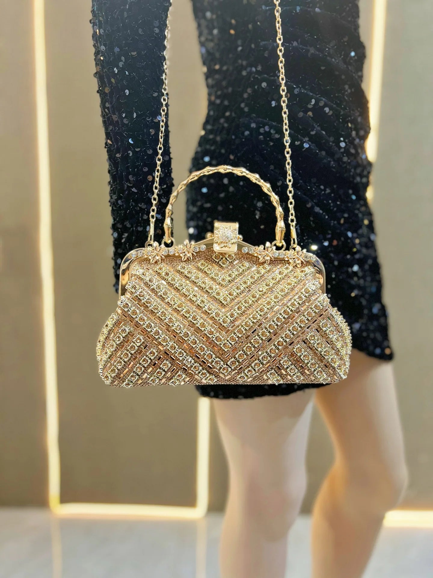 Luxury Crystal Shiny Rhinestones Diamonds Evening Bag Women Glitter Handbag Wedding Party Clutch Purse Shoulder Bag 2025 New