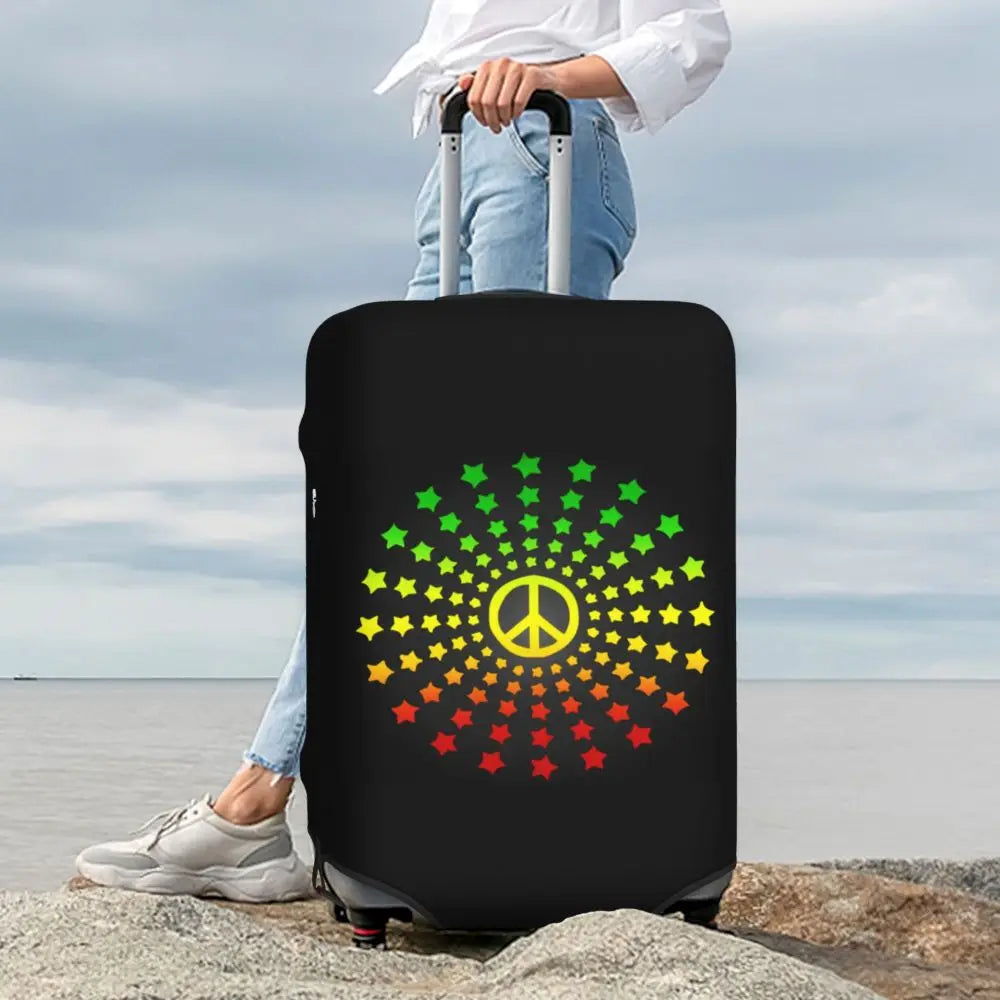 Custom Cute Jamaica Rasta Judah Lion Rastafari Flag Luggage Cover Protector Dust Proof Travel Suitcase Covers