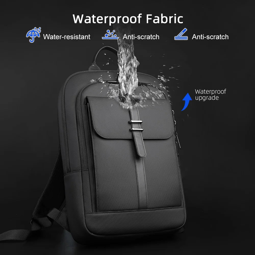 HcanKcan Men's Business Backpack Slim Waterproof 15.6 Inch Laptop Bag Casual College School Backpack Travel Rucksack Work Bags