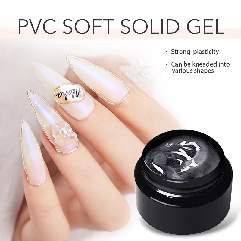 BORN PRETTY 5ml Solid Nail Tips Gel Nail Polish False Fake Nail Tips Transparent Clear Nail Patch Gel Modelling Easy Stick