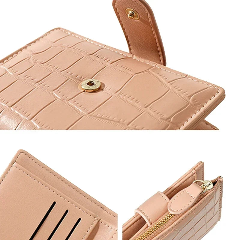 New PU Leather Design Mini Standard Purses for Women Fashion Stone Pattern Small Wallets Coin Pures Ladies Popular Card Holder