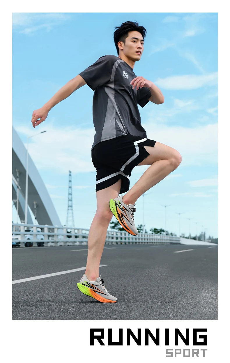 Running Sneakers Men Lightweight Breathable Wear-Resistant Carbon Plate Shoes Comfort Marathon Athletic Sports Shoes for Man
