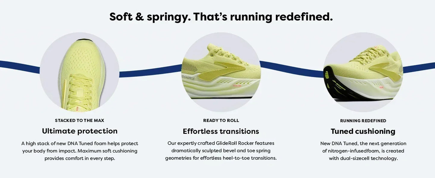 2025 BROOKS Men's Glycerin Max Casual Sneakers Shoes Suitable for Sports Training Non-slip Wear Breathable Cushioned Shoes