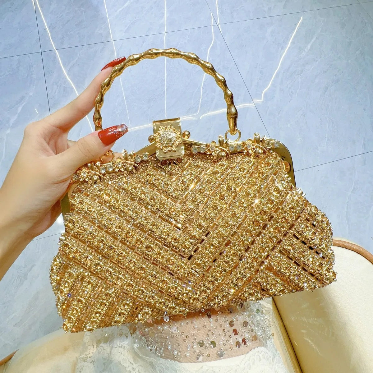 Luxury Crystal Shiny Rhinestones Diamonds Evening Bag Women Glitter Handbag Wedding Party Clutch Purse Shoulder Bag 2025 New