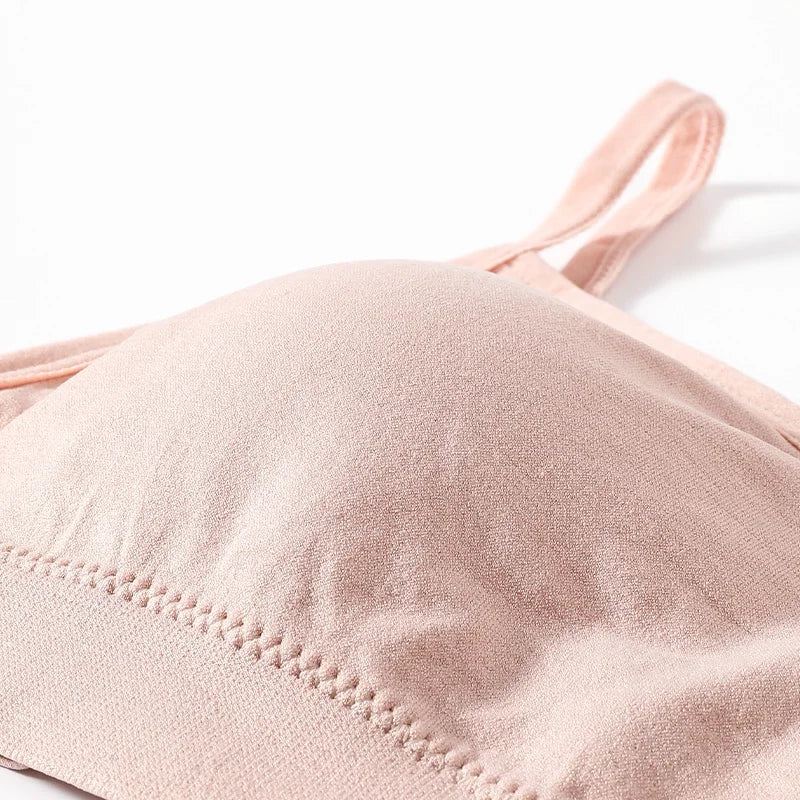 Women Seamless Bra Set Sexy Backless Ribbed High Waist Panties Female Lingerie Set Crop Top Seamless Briefs Underwear