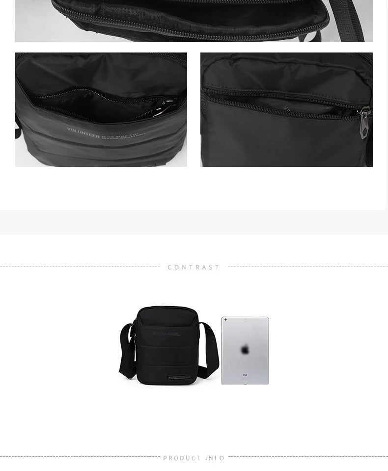 Volunteer Crossbody Bags for Men Waterproof Oxford Cloth Phone Sling Bag Male Light Weight Hiking Climbing Shoulder Bag 1713-12