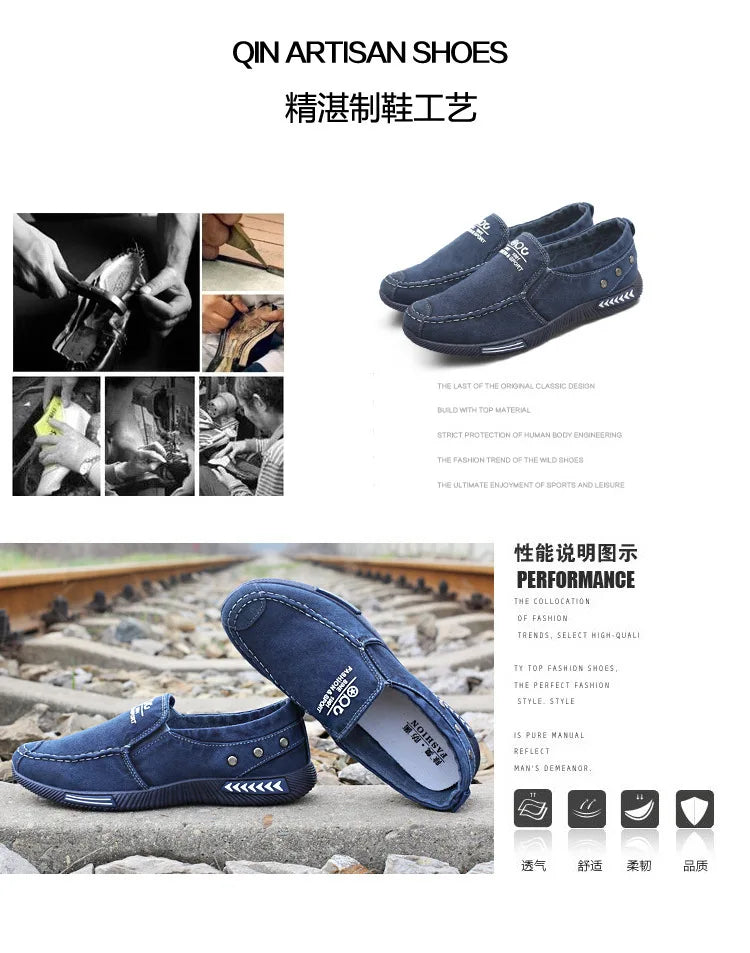 Men Shoes Casual Walking Flats Slip-on Canvas Shoes Spring Summer Breathable Lightweight Loafers Male Sneakers Zapatos De Hombre