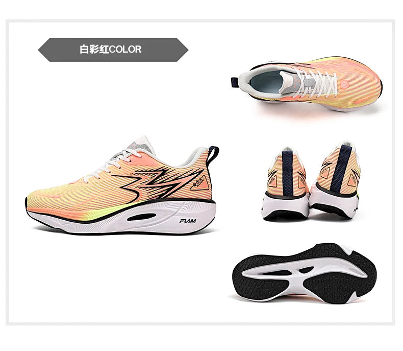 Running Sneakers Men Lightweight Breathable Wear-Resistant Carbon Plate Shoes Comfort Marathon Athletic Sports Shoes for Man