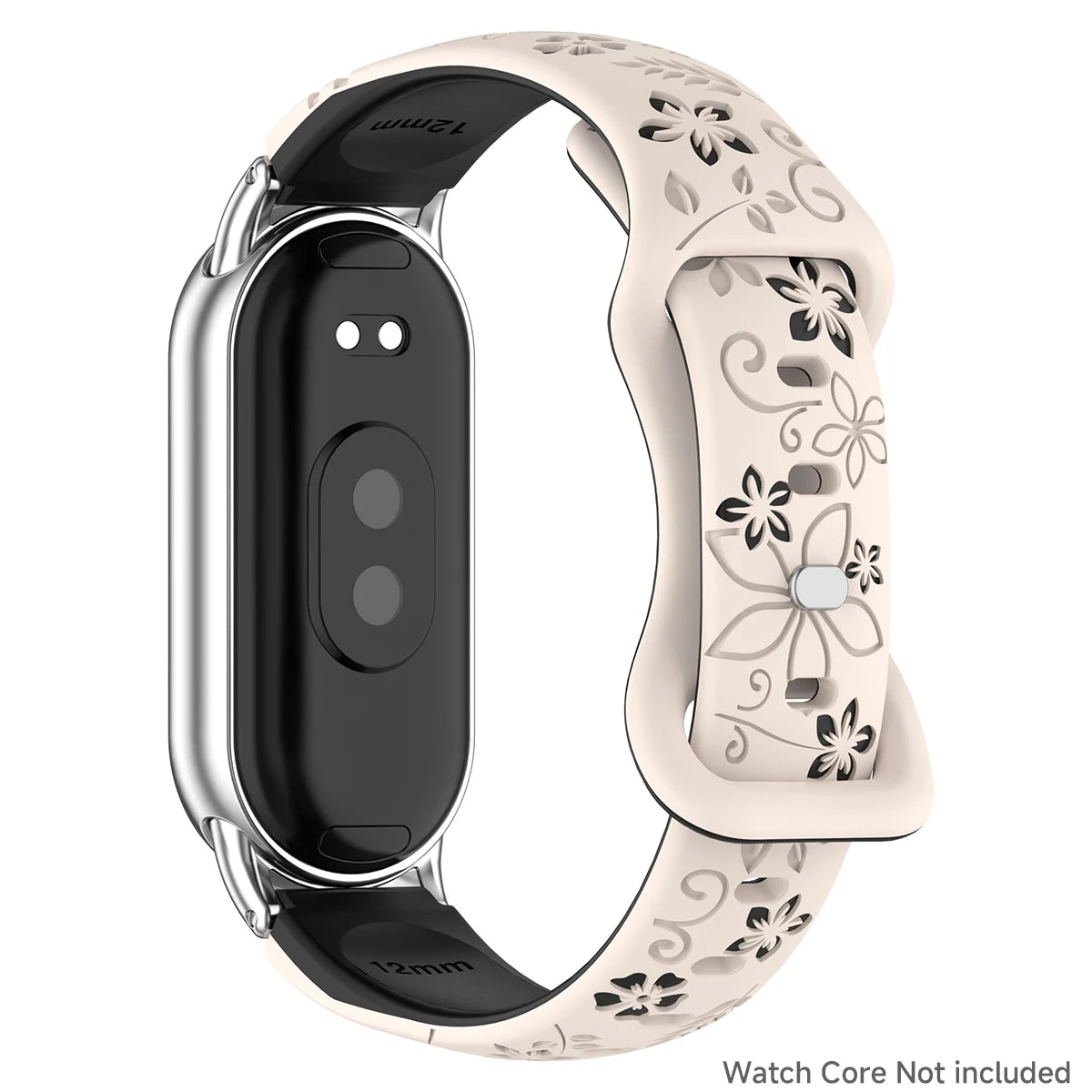 Women Silicone Flower 3D Engraved Bracelet for Xiaomi Band 9 NFC Smart Watch Breathable Watchband for Xiaomi Band 8 NFC strap