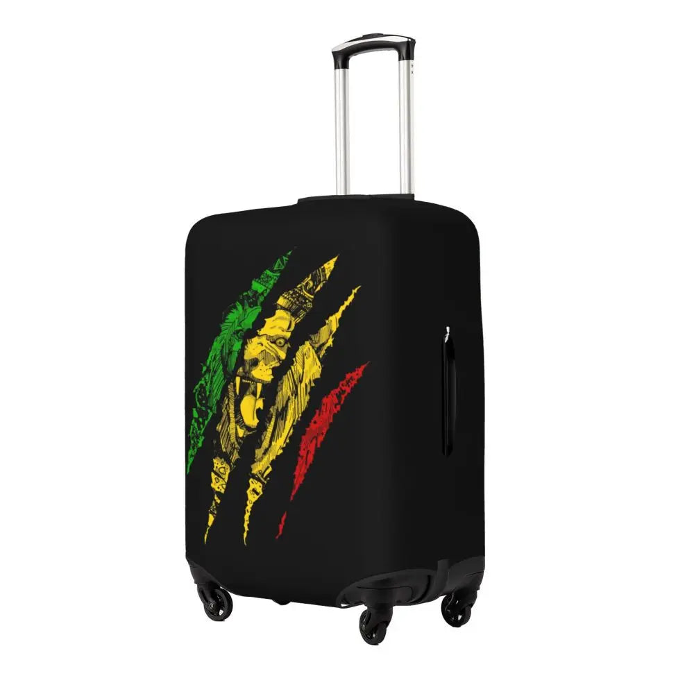 Custom Cute Jamaica Rasta Judah Lion Rastafari Flag Luggage Cover Protector Dust Proof Travel Suitcase Covers