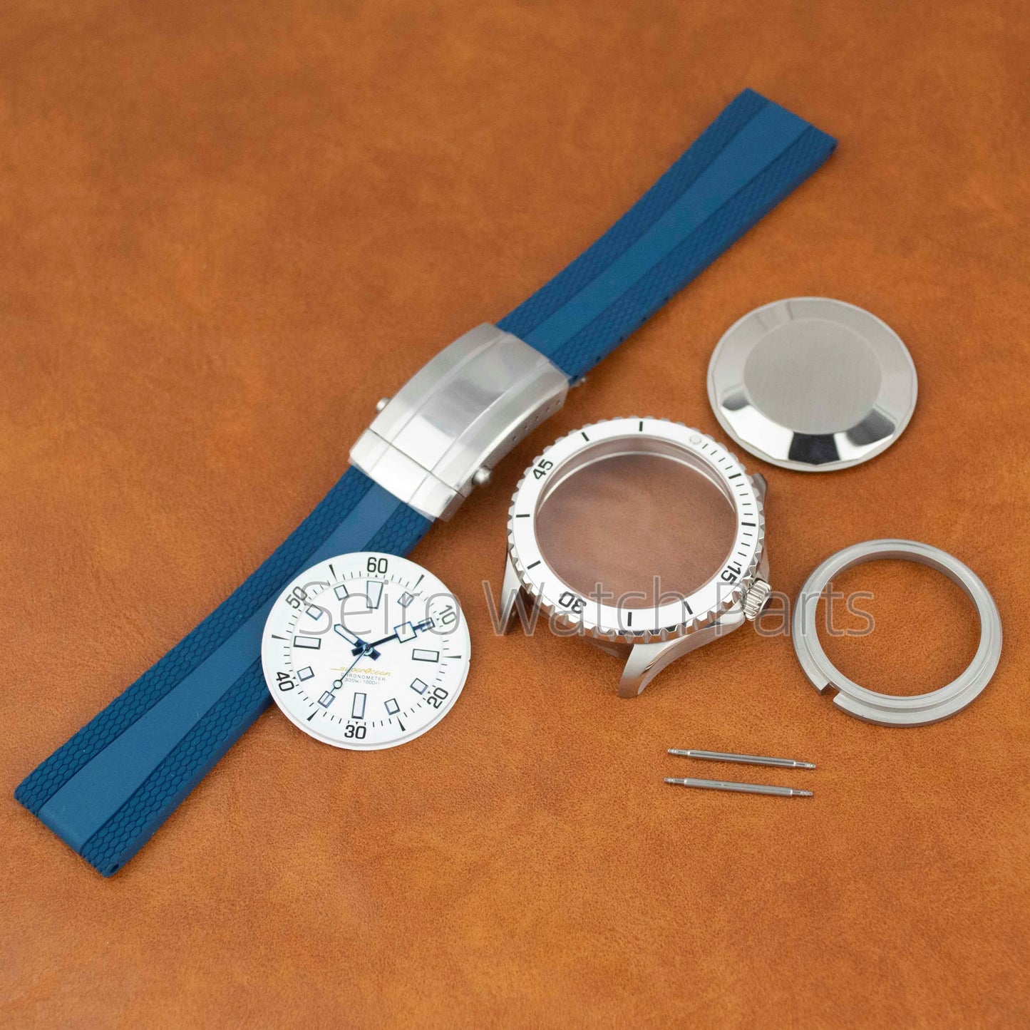 for SUPEROCEAN NH35 Case Rubber Strap Dial Hands 200m Dive Watch Men Stainless Steel Sapphire Crystal fit for NH35 NH36 Movement