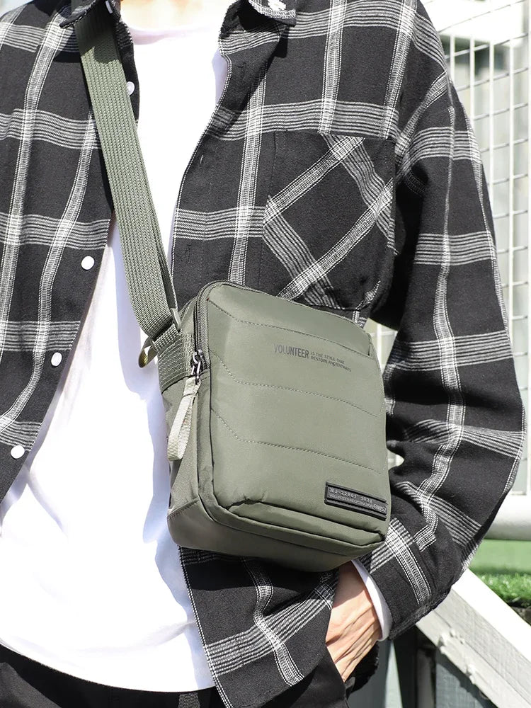 Volunteer Crossbody Bags for Men Waterproof Oxford Cloth Phone Sling Bag Male Light Weight Hiking Climbing Shoulder Bag 1713-12