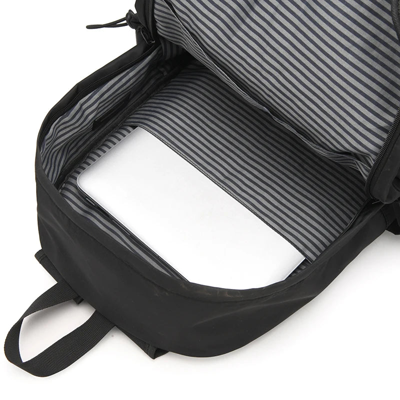 Boys' school backpack, university backpack, waterproof and lightweight black backpack, casual day bag, boys' and girls' backpack