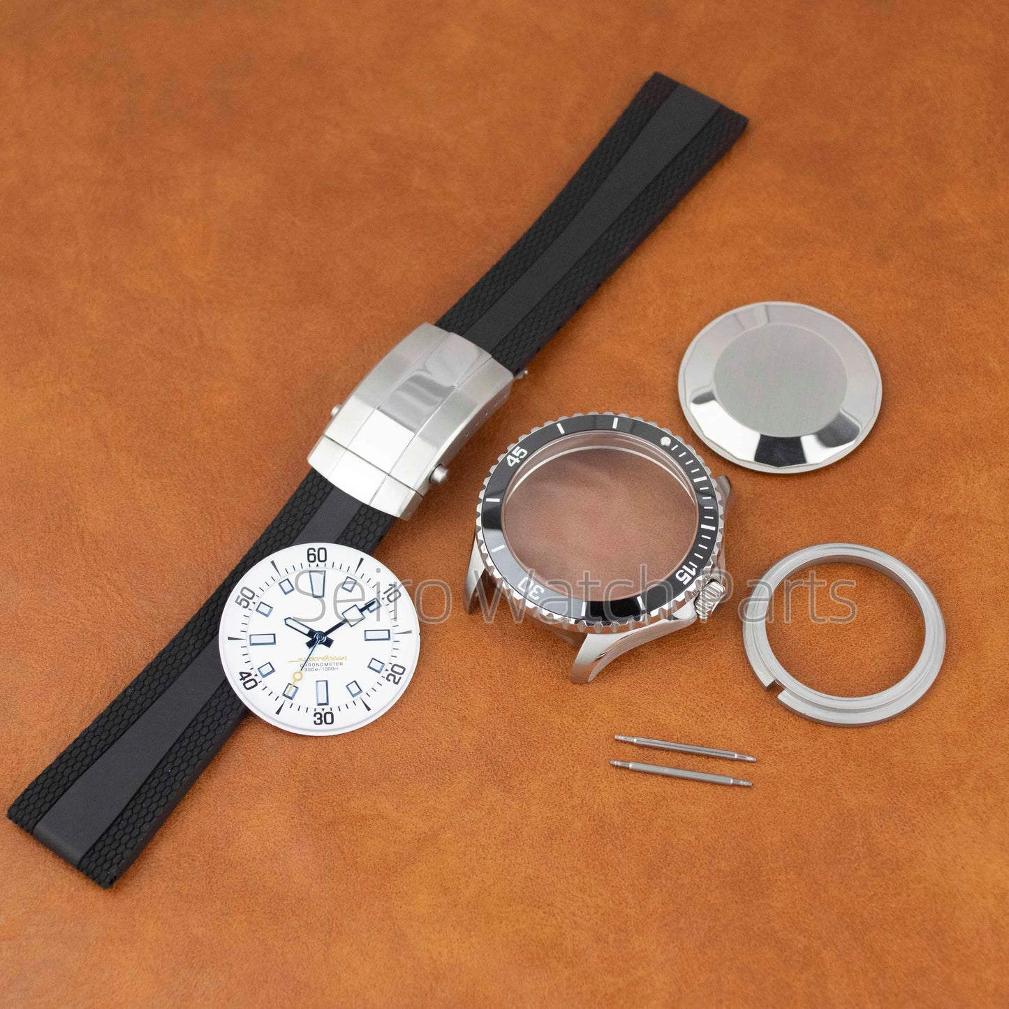 for SUPEROCEAN NH35 Case Rubber Strap Dial Hands 200m Dive Watch Men Stainless Steel Sapphire Crystal fit for NH35 NH36 Movement