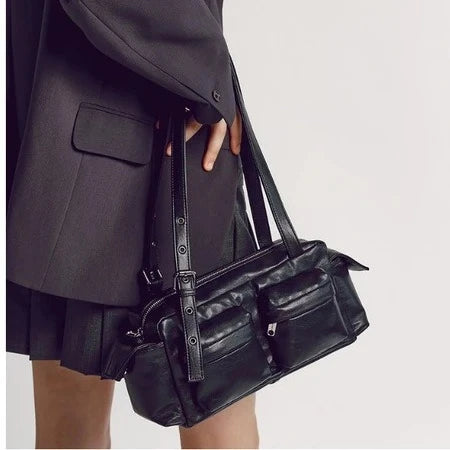 NEW Korean Star's Same Crossbody Bag Samoondoh Trendy Cool Motorcycle Bag Designer Y2K Handbags Casual Single Shoulder Bags