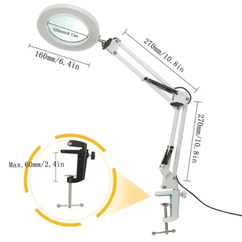 72LED 8X/10X NEW Illuminated Magnifier USB 3 Colors LED Magnifying Glass For Skincare Beauty/Table Lamp/Soldering Iron Repair