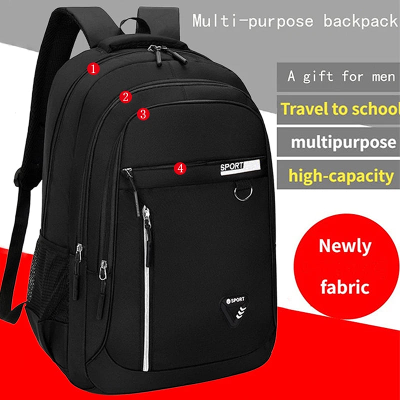 Neutral style backpack for men and women, simple and elegant, large capacity, double shoulder, suitable for travel.
