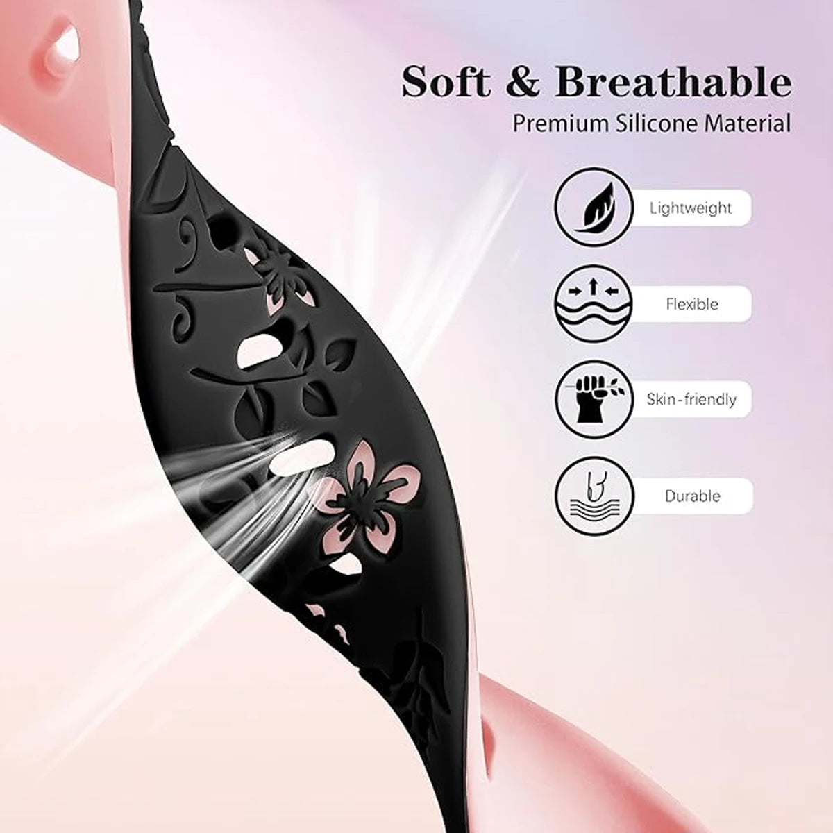 Women Silicone Flower 3D Engraved Bracelet for Xiaomi Band 9 NFC Smart Watch Breathable Watchband for Xiaomi Band 8 NFC strap