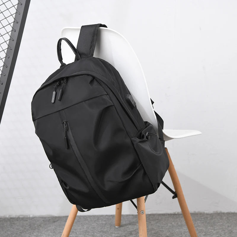 Boys' school backpack, university backpack, waterproof and lightweight black backpack, casual day bag, boys' and girls' backpack