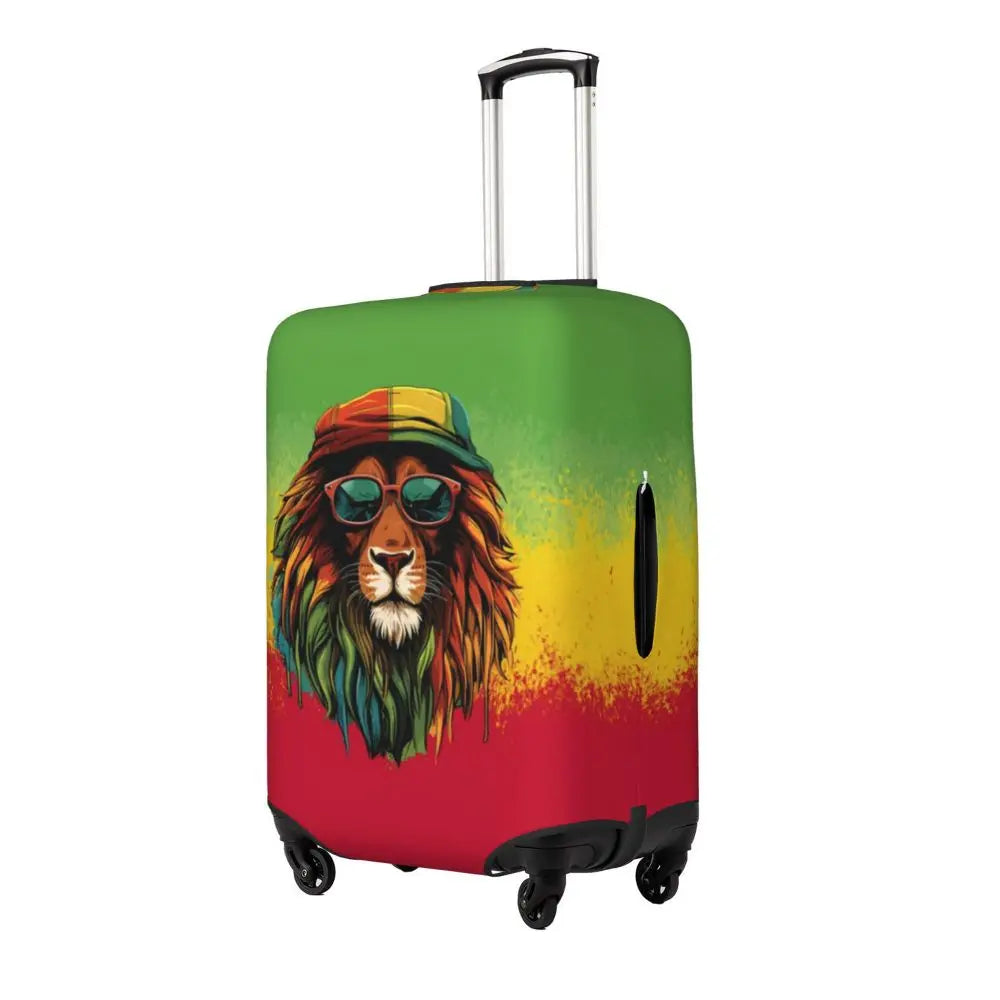 Custom Cute Jamaica Rasta Judah Lion Rastafari Flag Luggage Cover Protector Dust Proof Travel Suitcase Covers