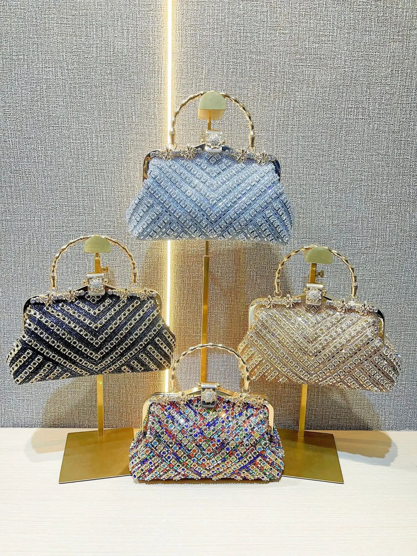 Luxury Crystal Shiny Rhinestones Diamonds Evening Bag Women Glitter Handbag Wedding Party Clutch Purse Shoulder Bag 2025 New